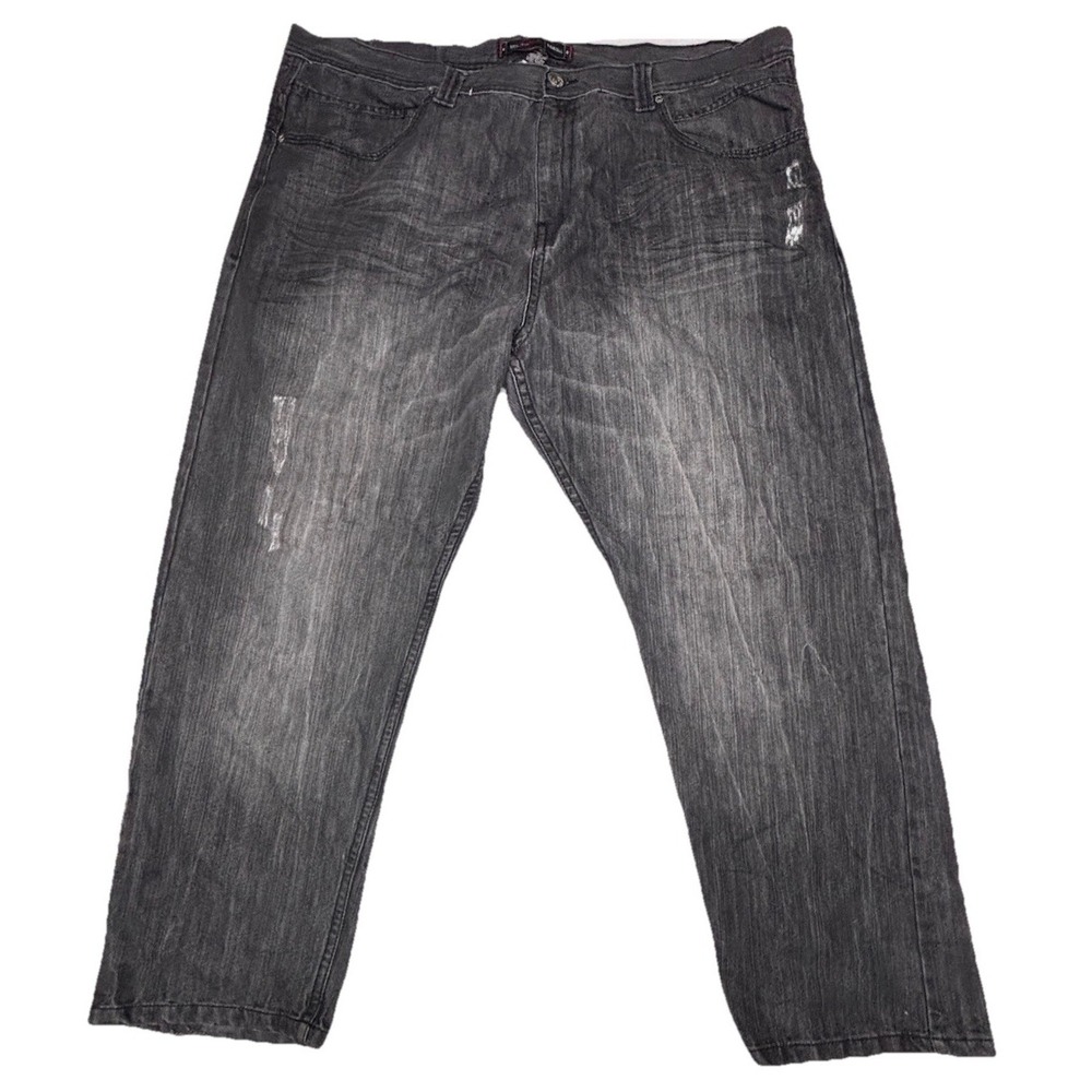 Vintage Y2K Southpole Big & Tall Jeans 50x32 Faded Black Gray Straight Denim